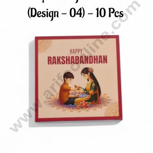 4 Cavity Raksha Bandhan Sliding Chocolate Box (Design - 04) Without Cavity (10 Pcs Pack) - CAKE DECORβ’