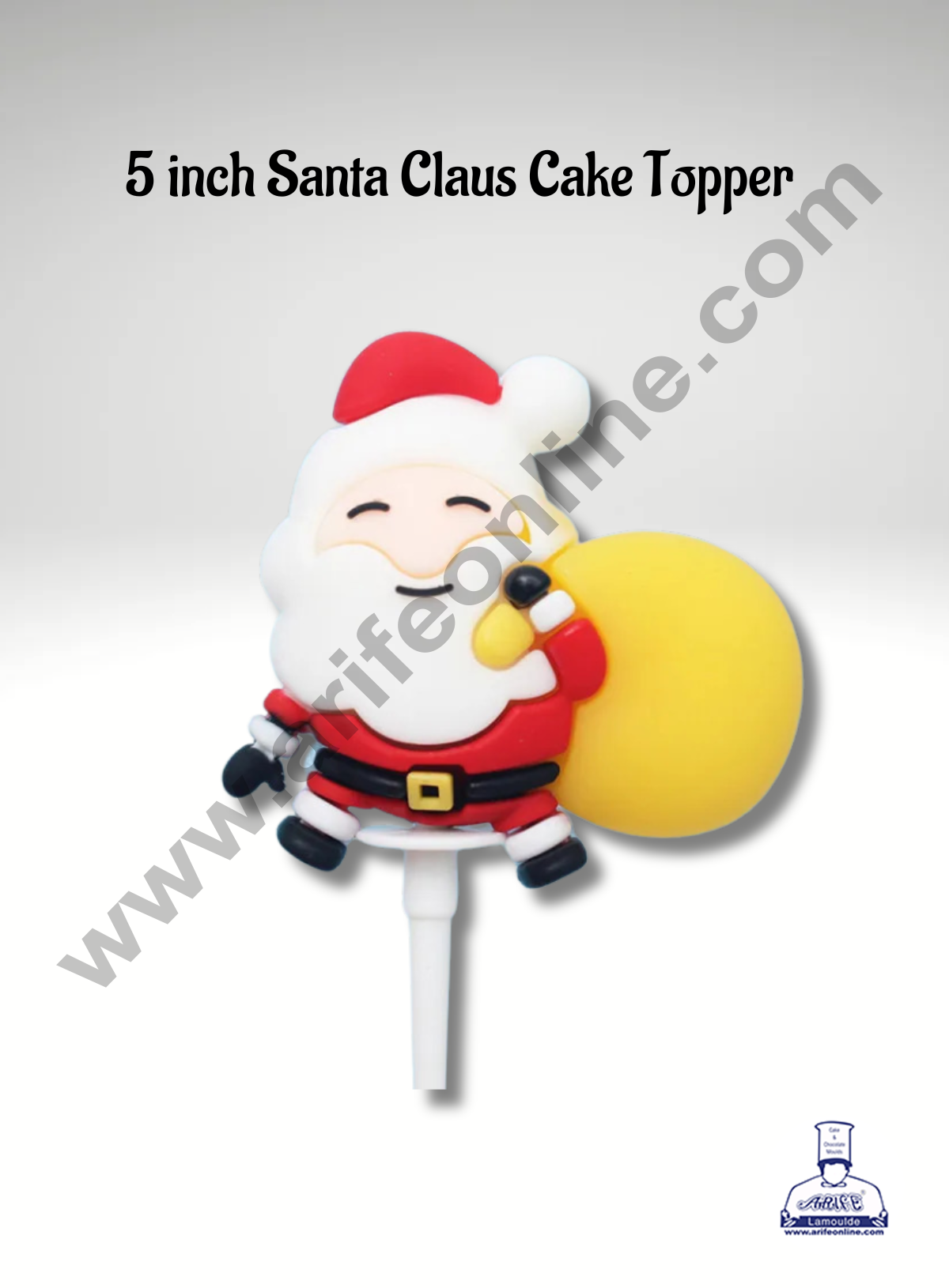 CAKE DECORβ’ 5 inch Santa Claus Cake Topper Rubber Cake Topper - 1 Piece
