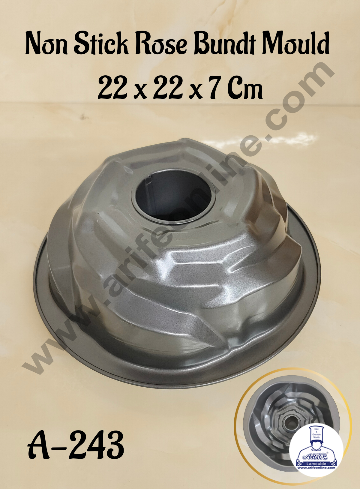 CAKE DECOR™ Non Stick Rose Bundt Mould 22 x 22 x 7 Cm