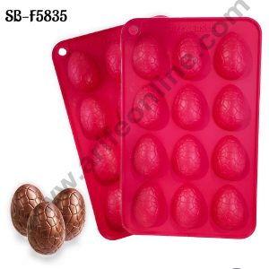 CAKE DECORβ’ 12 cavity Break Texture Easter Egg Shape Silicone Mould - SB-F5835