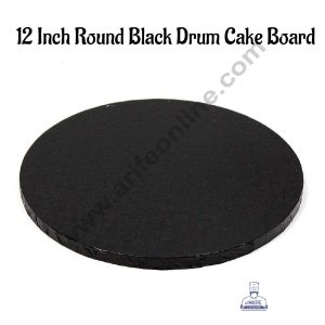 CAKE DECOR™ Black Round Drum Cake Board Cake Base - 12 inch