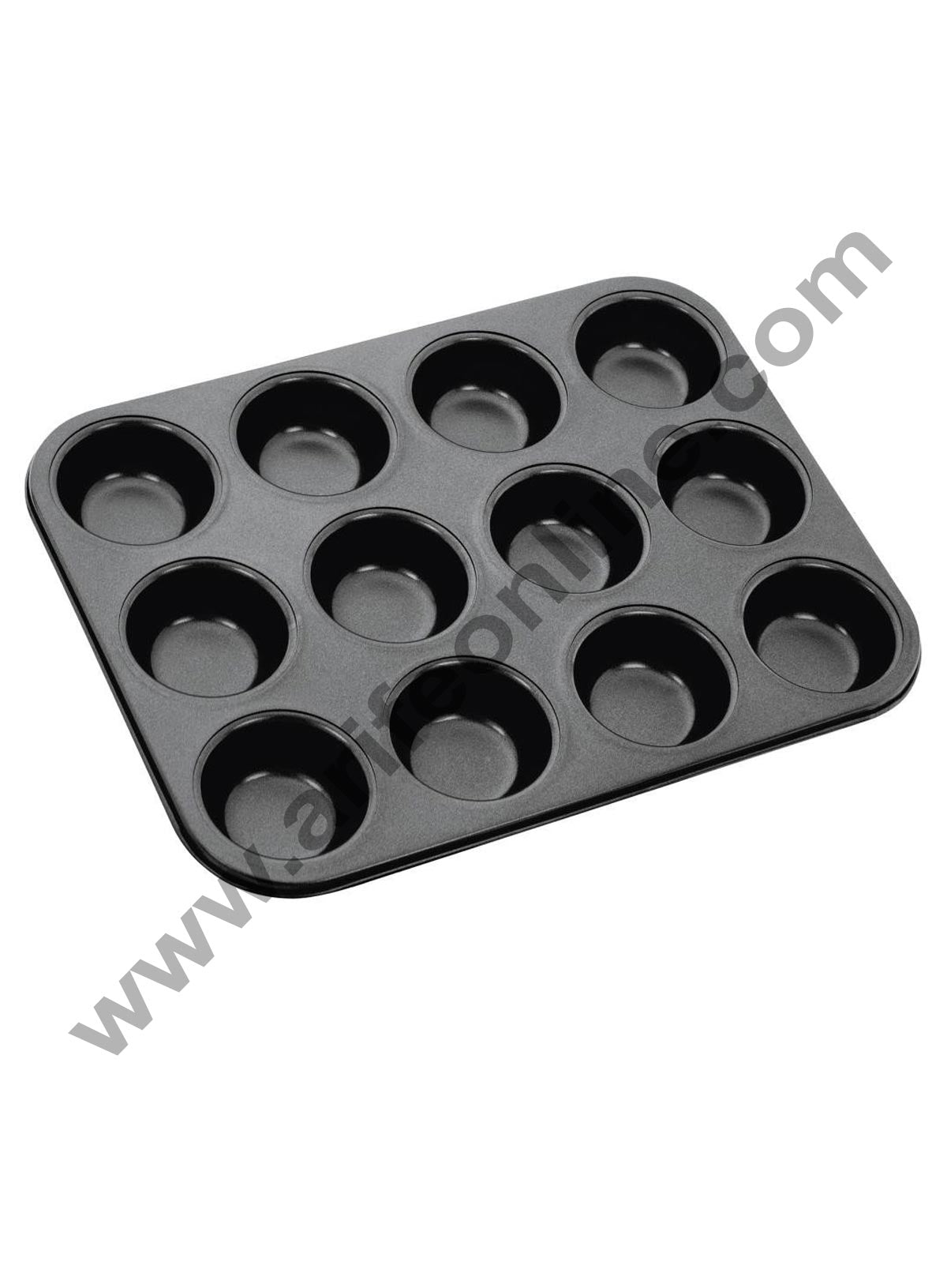 CAKE DECOR™ Non-Stick Aluminium 12-Cavity Muffin Tray – Perfect for Baking Muffins, Cupcakes, and More