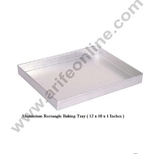 CAKE DECORβ’ Aluminum Rectangle Cake Mould Baking Tray - (12 x 10 x 1 inches)