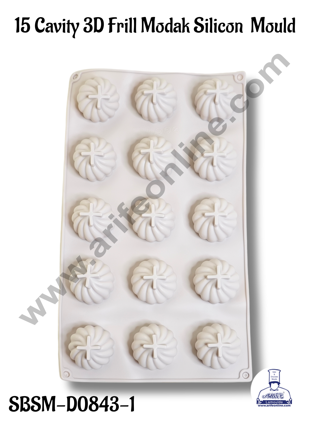 CAKE DECOR™ 15 Cavity 3D Frill Modak Silicon Mould