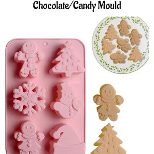 CAKE DECORβ’ 6-Cavity Christmas Holiday Silicone Chocolate/Candy Mould - SBSM-LBM1435