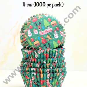 Cake Decorβ’ Festive Green Christmas Cupcake Liners - 11 cm | Baking Cups | Cupcake Mold Paper | Muffin Liners | 1000 pcs Pack
