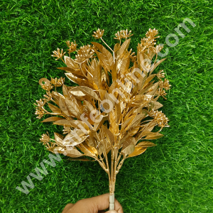CAKE DECORβ’ Gold Artificial Foliage Leaf Flowers Plants Decorative Item For Cake Decoration- 1 Stick (SBAGB-55-8A)