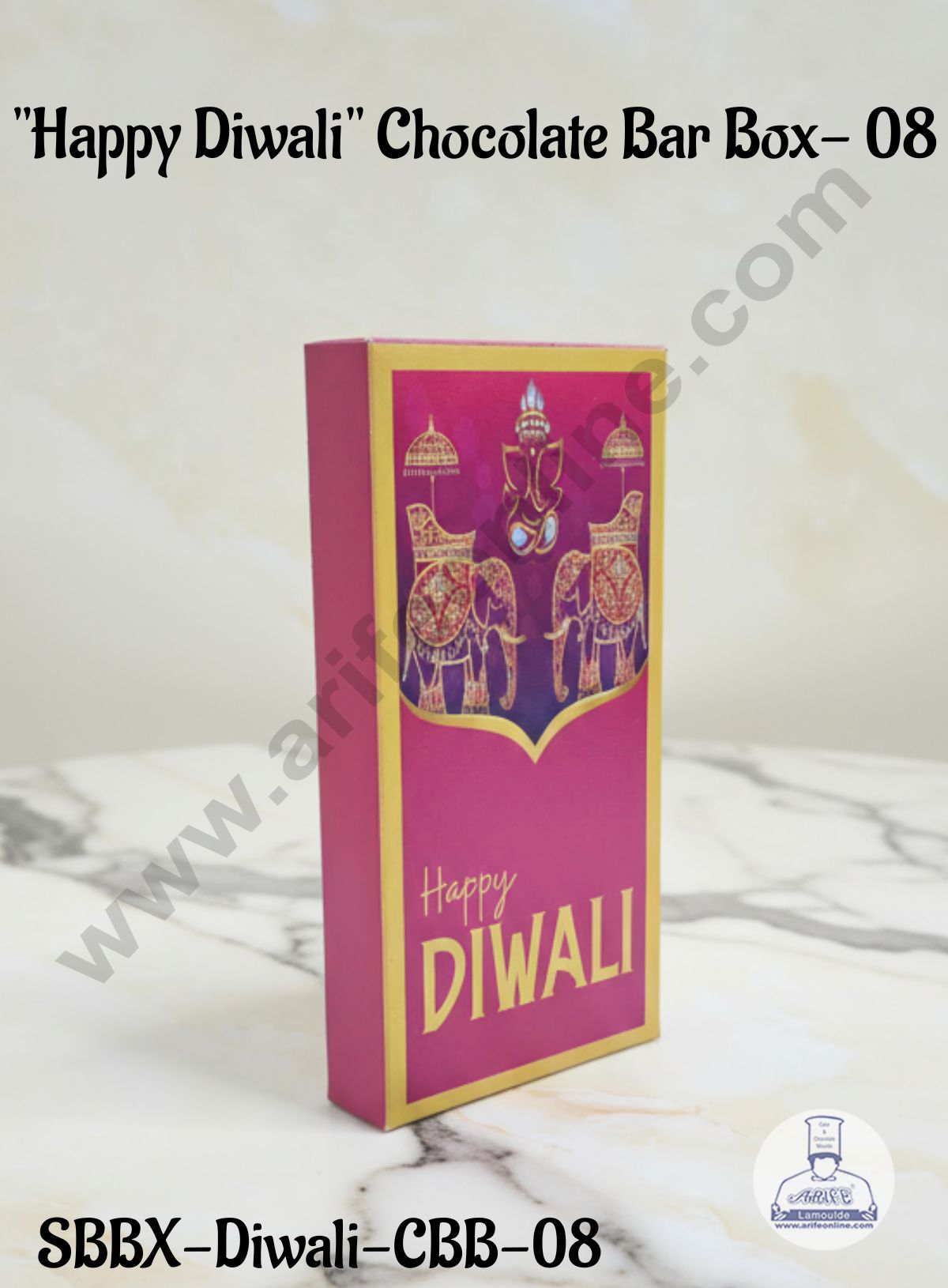 Diwali Chocolate Bar Box - Design 08 (Pack of 10 Pcs) (SBBX-Diwali-CBB-08)- CAKE DECOR™