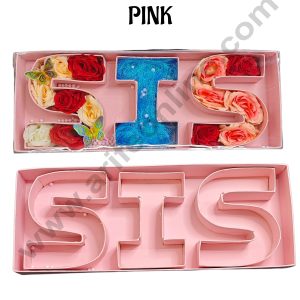 Pink SIS Monogram Flower Gift Box with Transparent Lid (Pink) - CAKE DECOR™