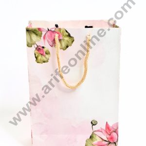 Floral Print Pink Gift Bag | Hamper Carry Bag (1 Piece) - CAKE DECORβ’