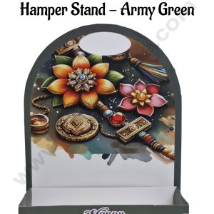 Happy Raksha Bandhan Foldable Hamper Stand -Army Green- CAKE DECOR™