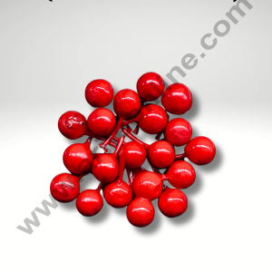 CAKE DECORβ’ Tiny Red Faux Ball Topper For Cake and Cupcake Decoration - 20 pcs Pack