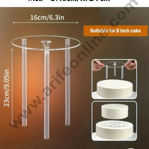 CAKE DECOR™ Medium 16 cm Acrylic Cake Separator | Tier Cake Separator Plates with 3 Straws | Multi-Layer Cake Separator Stand