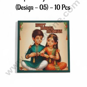 4 Cavity Raksha Bandhan Sliding Chocolate Box (Design - 05) Without Cavity (10 Pcs Pack) - CAKE DECORβ’