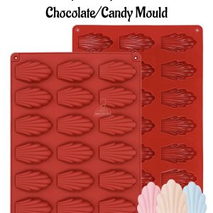 CAKE DECOR™ 18-Cavity Madeleine Shape Silicone Chocolate/Candy Mould - SBSM-LBM1517