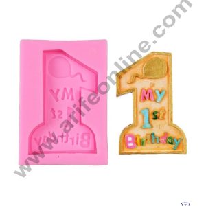 Cake Decor Silicone My 1st Birthday With Balloon 1 Number Shape Fondant Marzipan mould