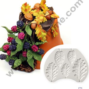 Cake Decor Silicone 5 Cavity Leaf Fondant Marzipan Mould