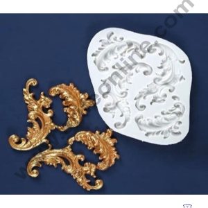 Cake Decor Silicone 4 Cavity Vintage Design Fondant Marzipan Mould