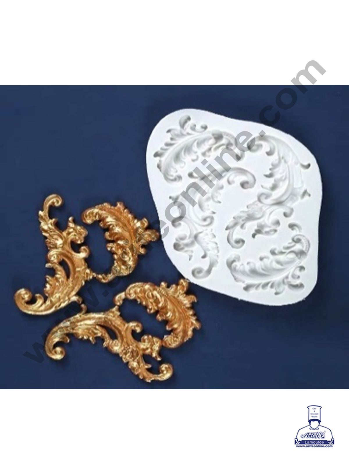 Cake Decor Silicone 4 Cavity Vintage Design Fondant Marzipan Mould