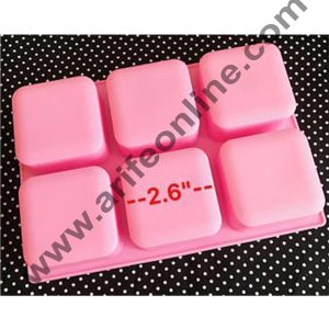 Cake Decor 6 Cavity Basic Square Design Homemade Melt and Pour Soap Cold Process Soap Muffins All Purpose Mould ; Soap Weight : Approx 120 Grams