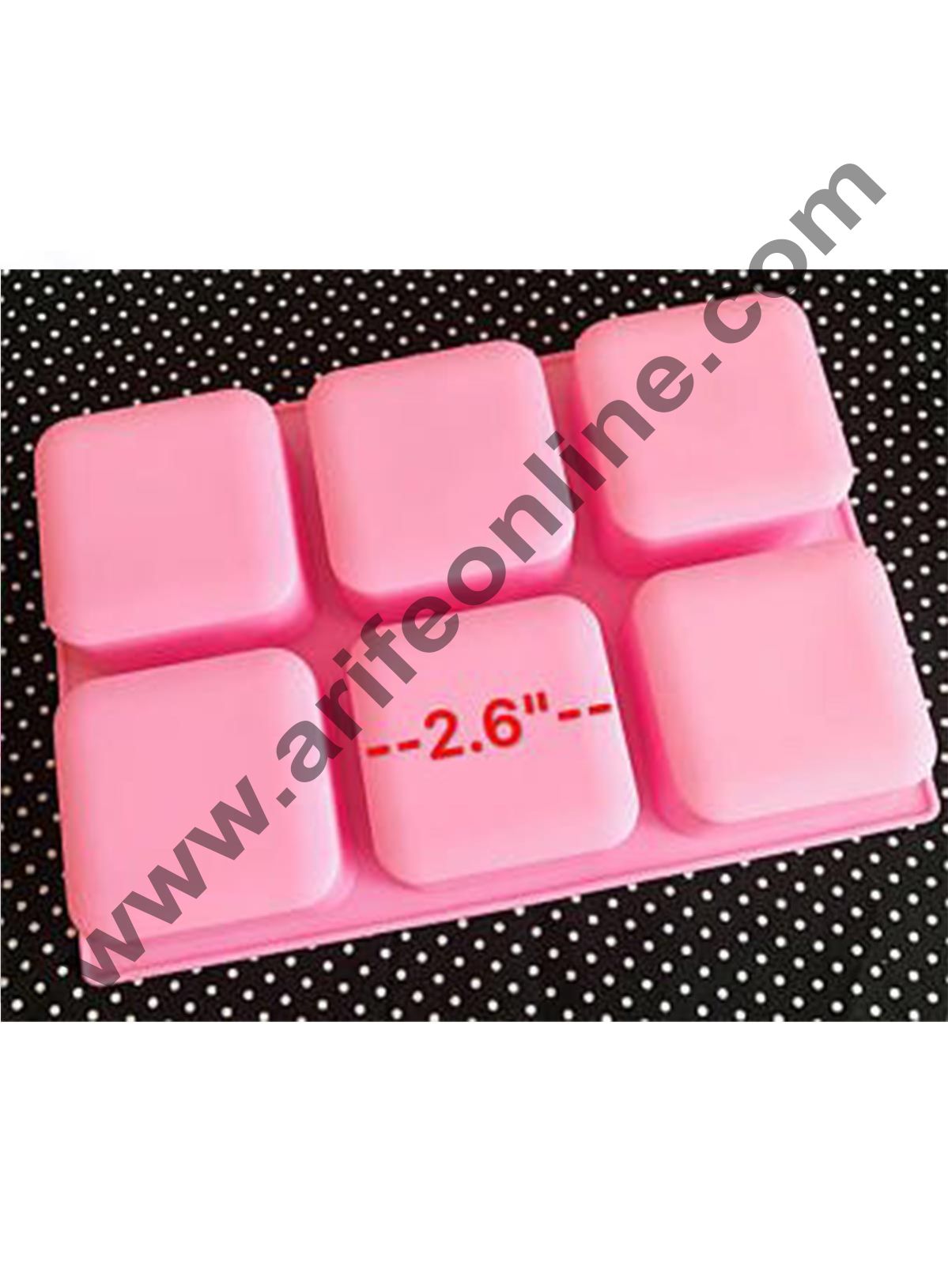 Cake Decor 6 Cavity Basic Square Design Homemade Melt and Pour Soap Cold Process Soap Muffins All Purpose Mould ; Soap Weight : Approx 120 Grams