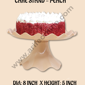 CAKE DECORβ’ Small Detachable Plastic Cake Stand Wave Side | Cupcake Stand | Display Stand - Peach