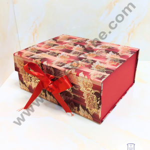 CAKE DECOR™ Crimson Red Color Folding Hard Hamper Box | Gift Box | Present Box - 1 Pc