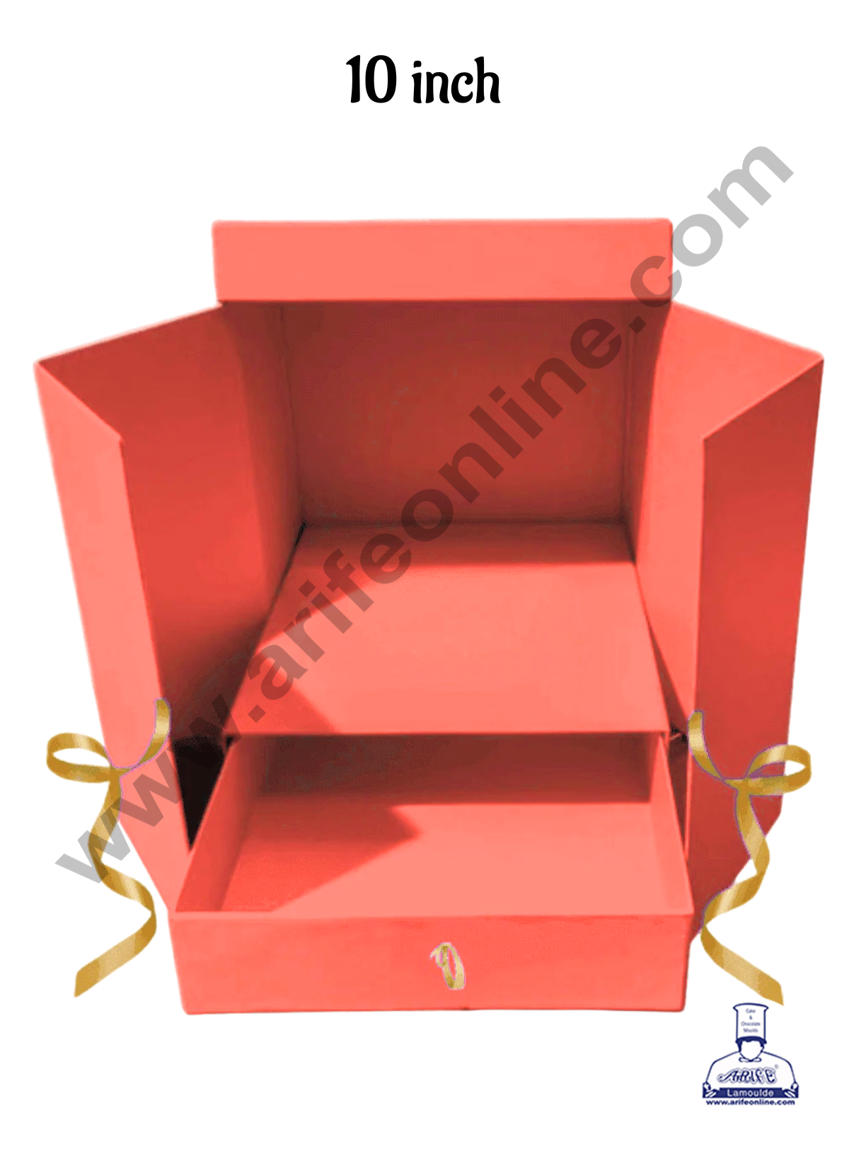 Cake Decor 10 Inch Surprise Cake Box Folding Style - Red