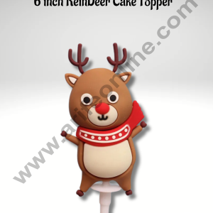 CAKE DECORβ’ 6 inch Reindeer Cake Topper Cake Topper Rubber Cake Topper - 1 Piece