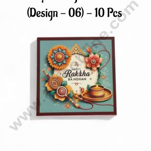 4 Cavity Raksha Bandhan Sliding Chocolate Box (Design - 06) Without Cavity (10 Pcs Pack) - CAKE DECORβ’