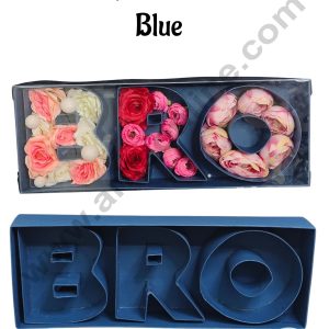 Blue BRO Monogram Flower Gift Box with Transparent Lid (Blue) - CAKE DECOR™