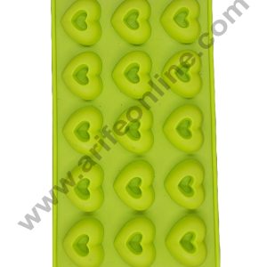Cake Decor Silicon 15 Cavity Deep Heart Shape Design Chocolate Mould Ice, Jelly Candy Mould
