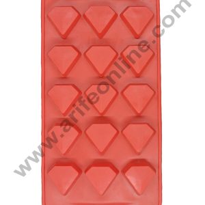 Cake Decor Silicon 15 Cavity Diamond Shape Design Chocolate Mould Ice, Jelly Candy Mould