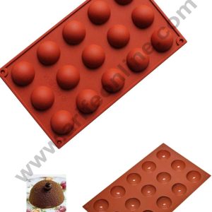 Cake Decor Silicon 15 Cavity Half Ball Mould Shape Muffin Cupcake Mould