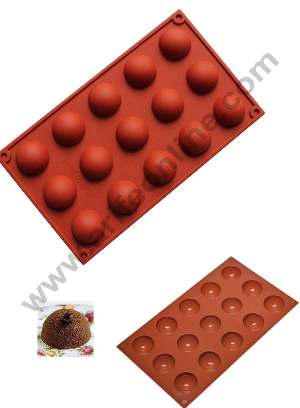 Cake Decor Silicon 15 Cavity Half Ball Mould Shape Muffin Cupcake Mould