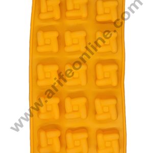 Cake Decor Silicon 15 Cavity Twisted Box Shape Design Chocolate Mould Ice, Jelly Candy Mould
