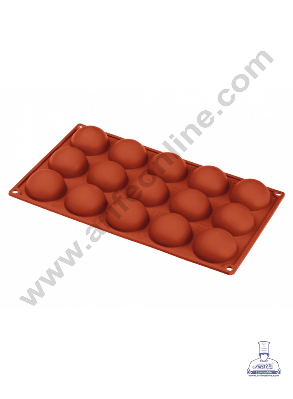Cake Decor Silicon 15 Cavity Half Ball Mould Shape Muffin Cupcake Mould (SBSM-310)