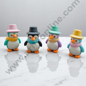 Mini Penguin Rubber Cake Topper | Animal Rubber Toppper - 1 Pc -CAKE DECORβ’