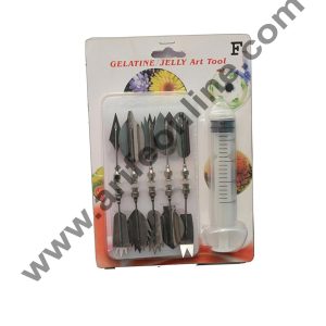 Cake Decor Jelly Gelatin Art Tool 10Pc Set With 1 Syringe ( Jelly Tool Code J )