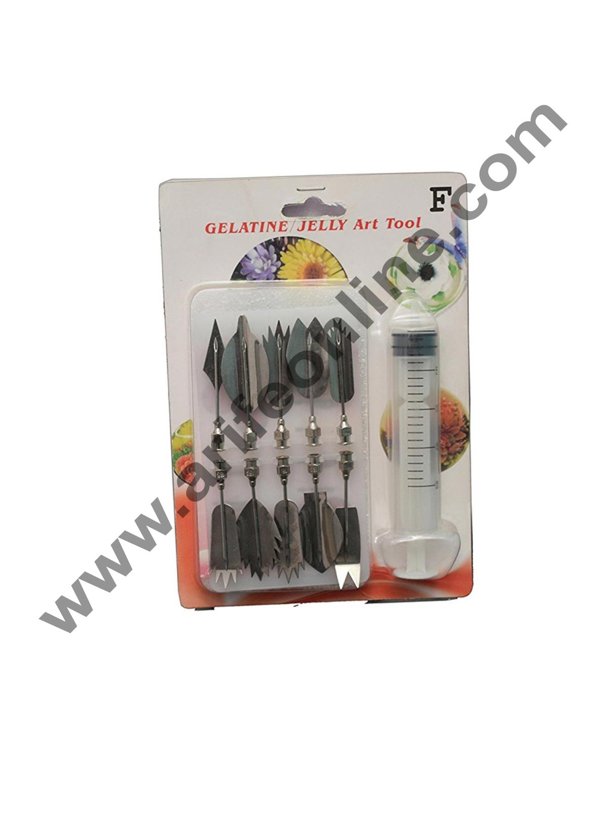 Cake Decor Jelly Gelatin Art Tool 10Pc Set With 1 Syringe ( Jelly Tool Code J )