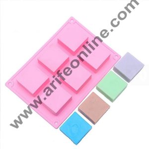 Cake Decor Silicone 6 Cavity Square Soap Mold