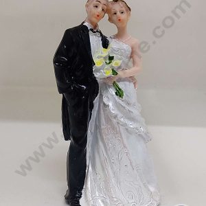 CAKE DECORβ’ 1 Pcs Wedding Couple Cermaic Figure Cake Topper Decorations (SBCT-15424B-J)