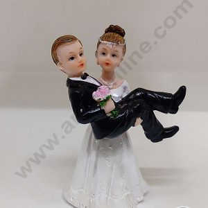 CAKE DECORβ’ 1 Pcs Wedding Couple Cermaic Figure Cake Topper Decorations (SBCT-15515B-R)