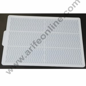 Cake Decor Silicon 6 in 1 Rectangle Wave Shape Chocolate Garnishing Mould Cake Insert Decoration Mould