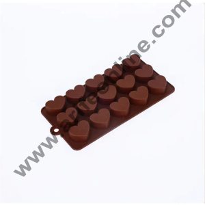 CAKE DECORβ’ 15 Cavity Heart Shape Silicon Chocolate Mould, Ice Mould, Chocolate Decorating Mould (SBCM-737)