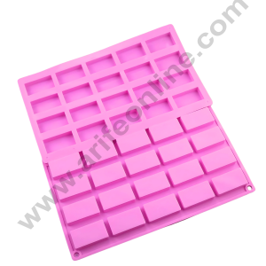 CAKE DECORβ’ 20 Cavity Mini Brick Shape Silicone moulds for Soaps, Chocolate Jelly Desserts (SBSM-LBM1092)