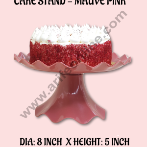 CAKE DECORβ’ Small Detachable Plastic Cake Stand Wave Side | Cupcake Stand | Display Stand - Mauve Pink