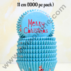 Cake Decor™ Cool Blue Merry Christmas Cupcake Liners - 11 cm | Baking Cups | Cupcake Mold Paper | Muffin  Liners | 1000 pcs Pack