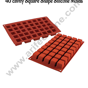 CAKE DECORβ’ 40 Cavity Square Shape Silicone moulds for Soaps, Chocolate Jelly Desserts (SBSM-LBM1321)