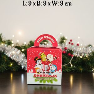 CAKE DECOR™ Mini Christmas Theme Treat Box - 08 | L: 9 x B: 9 x W: 9 cm |Gift Box |Candy Box | Cookies Box | Sweet Treats Box| SBBX-CT-07 (10 Pcs Pack)